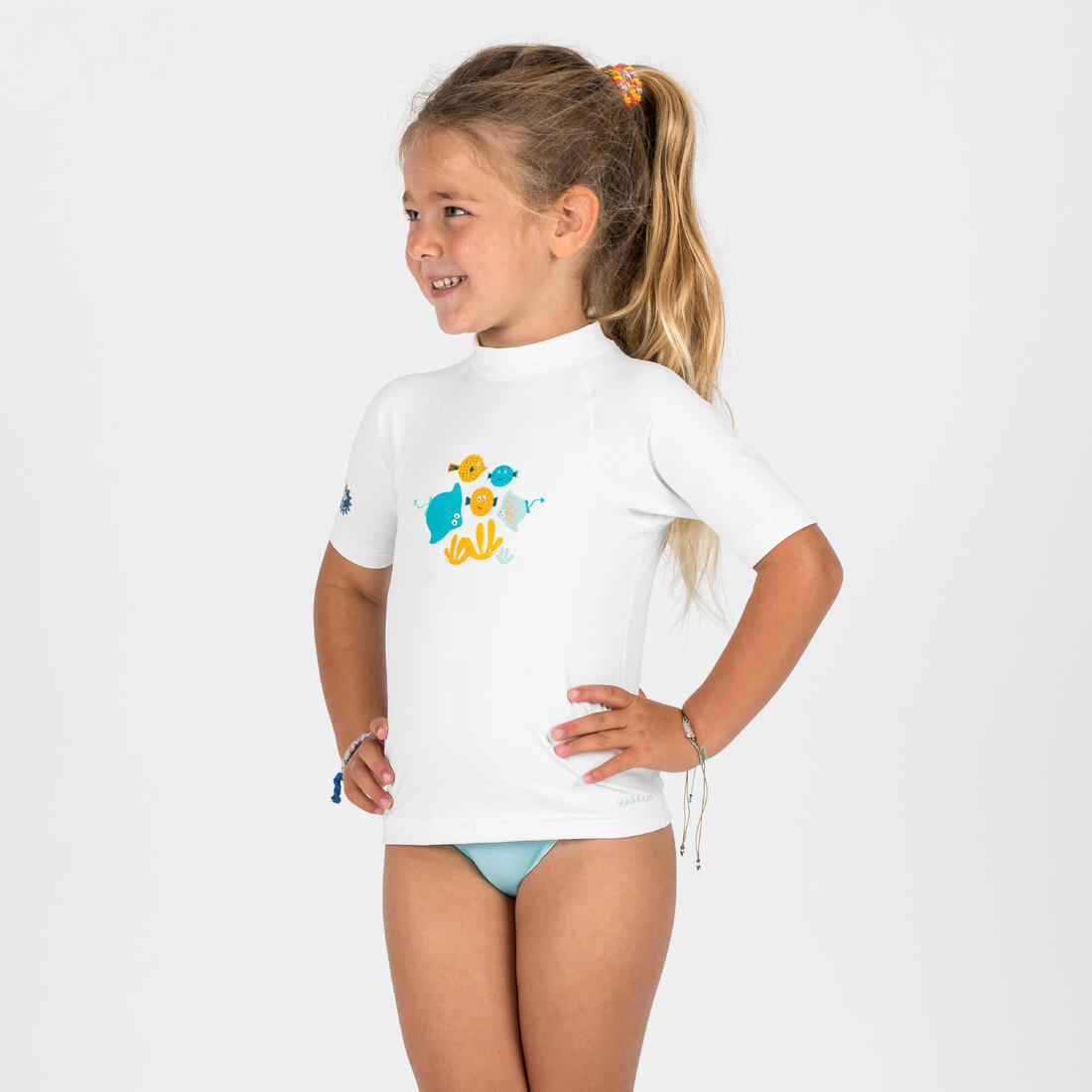 T-shirt anti uv bébé manches courtes corail