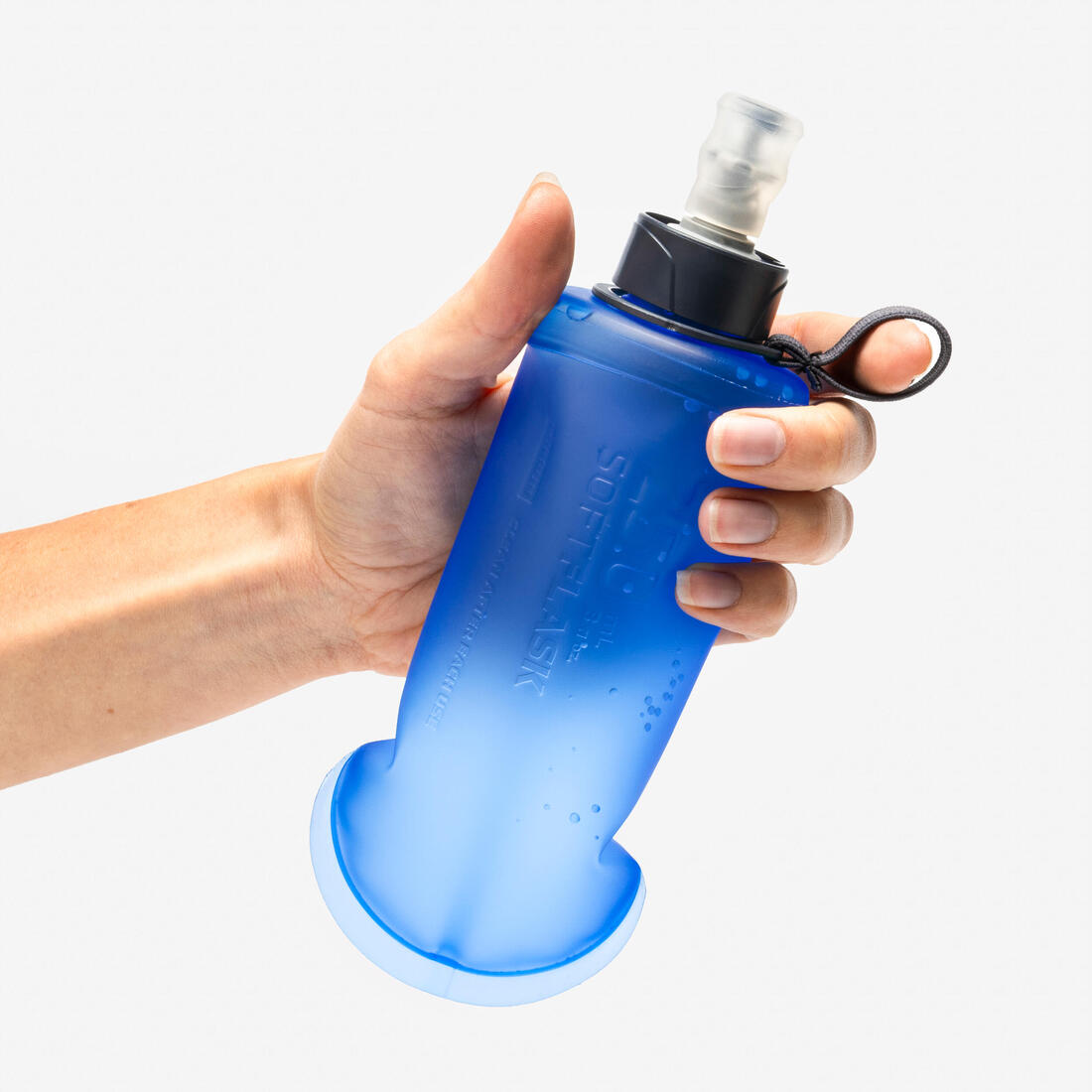Gourde flasque souple de running 250 ml bleue