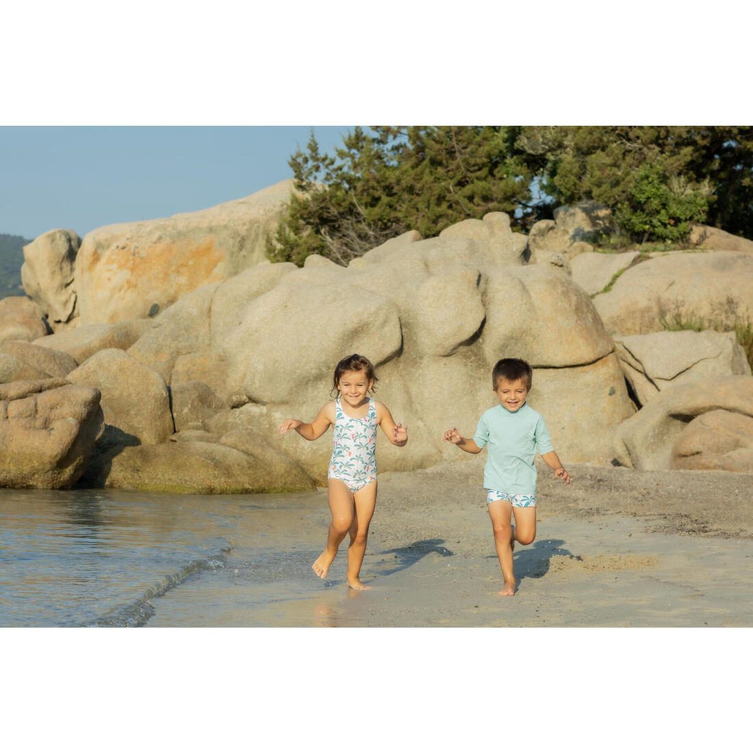 T-shirt anti uv bébé manches courtes corail