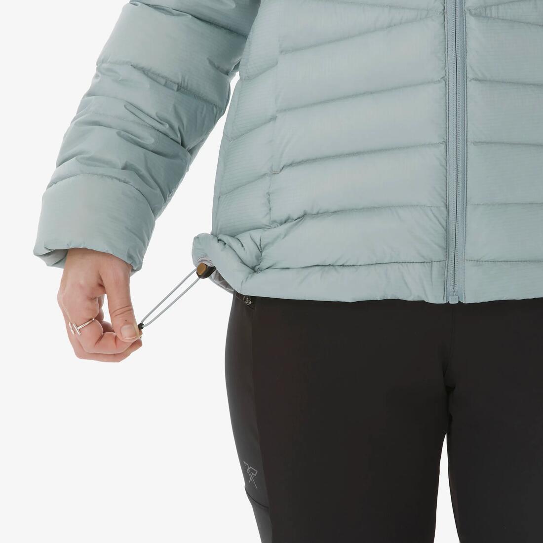 Doudoune à capuche en duvet de trek montagne - mt500 -10 °c - femme