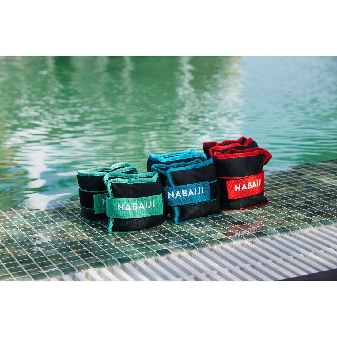 Bracelets lestés avec boucle aquagym 2 x 0,5 kg, vert clair