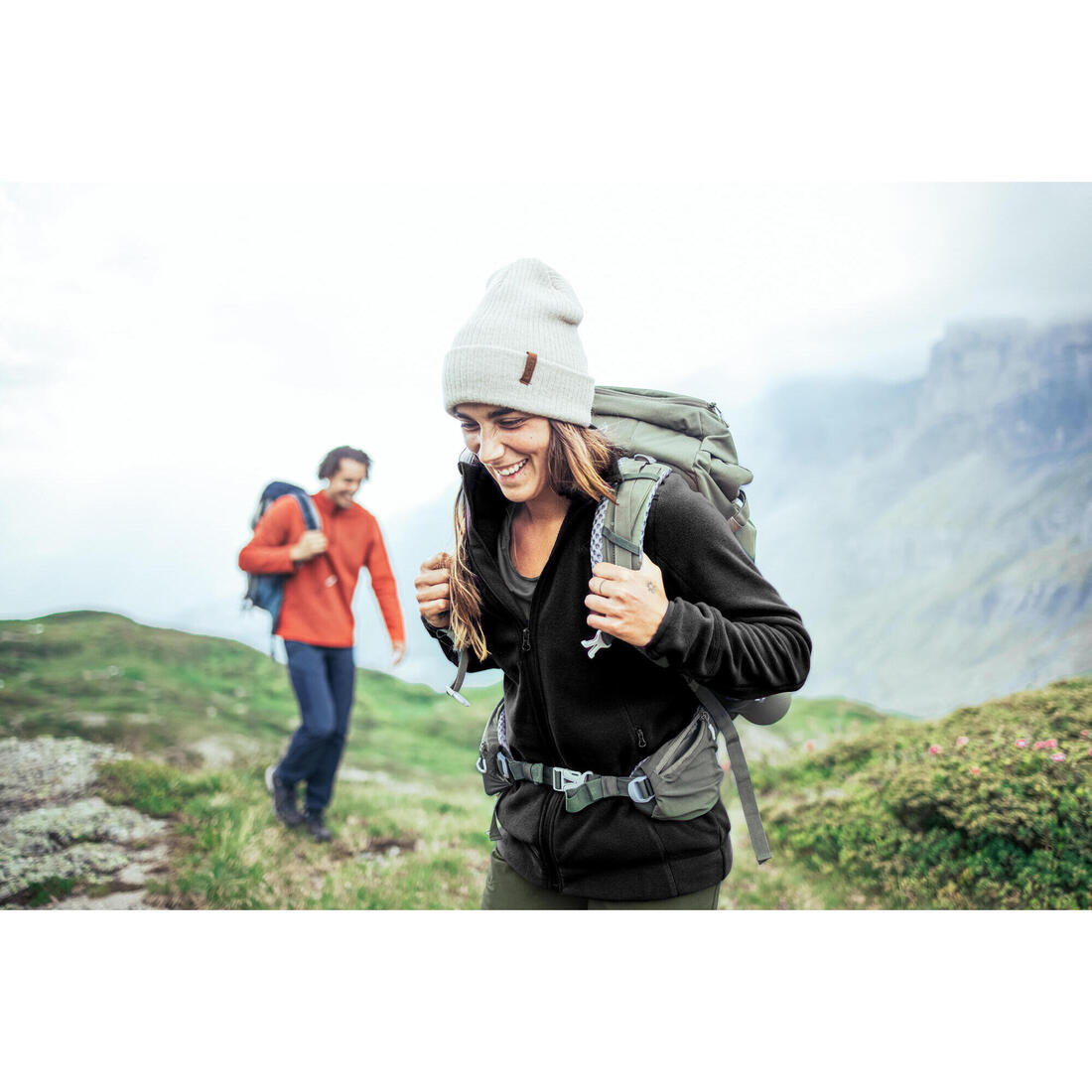Polaire de randonnée montagne femme, MH100 full zip