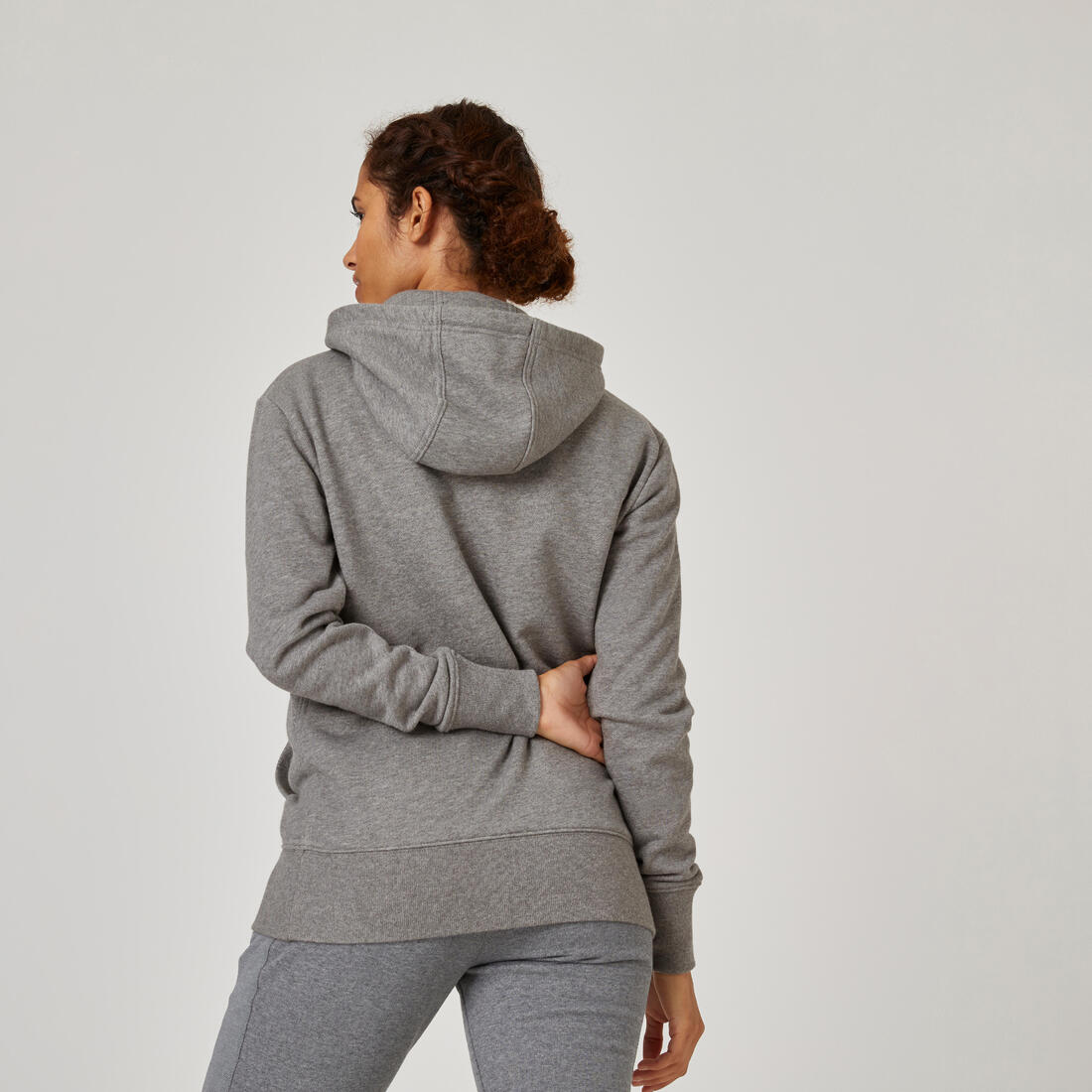 Sweat à capuche en coton fitness femme