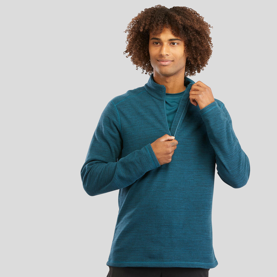 Polaire de randonnée montagne homme, MH100 demi zip