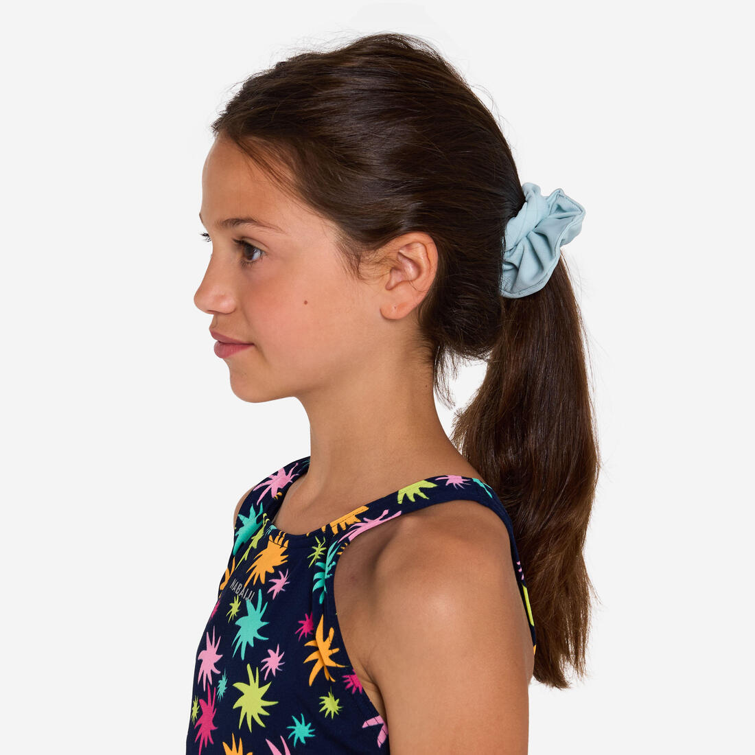 Chouchou de natation cheveux fille corail