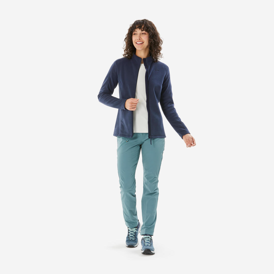 Polaire de randonnée montagne femme, MH500 full zip