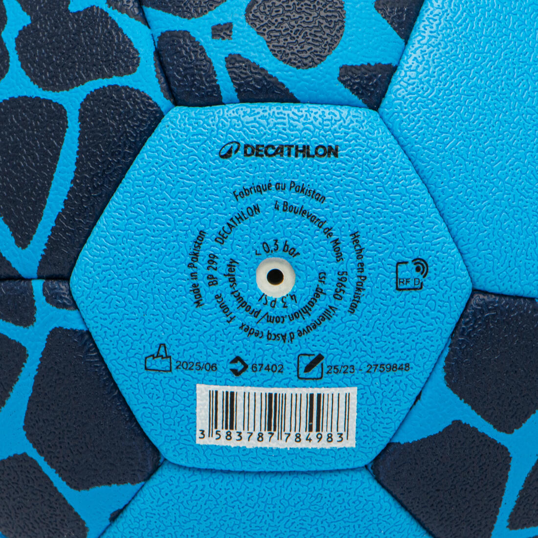 Ballon de handball taille 0 - HB 100 light bleu