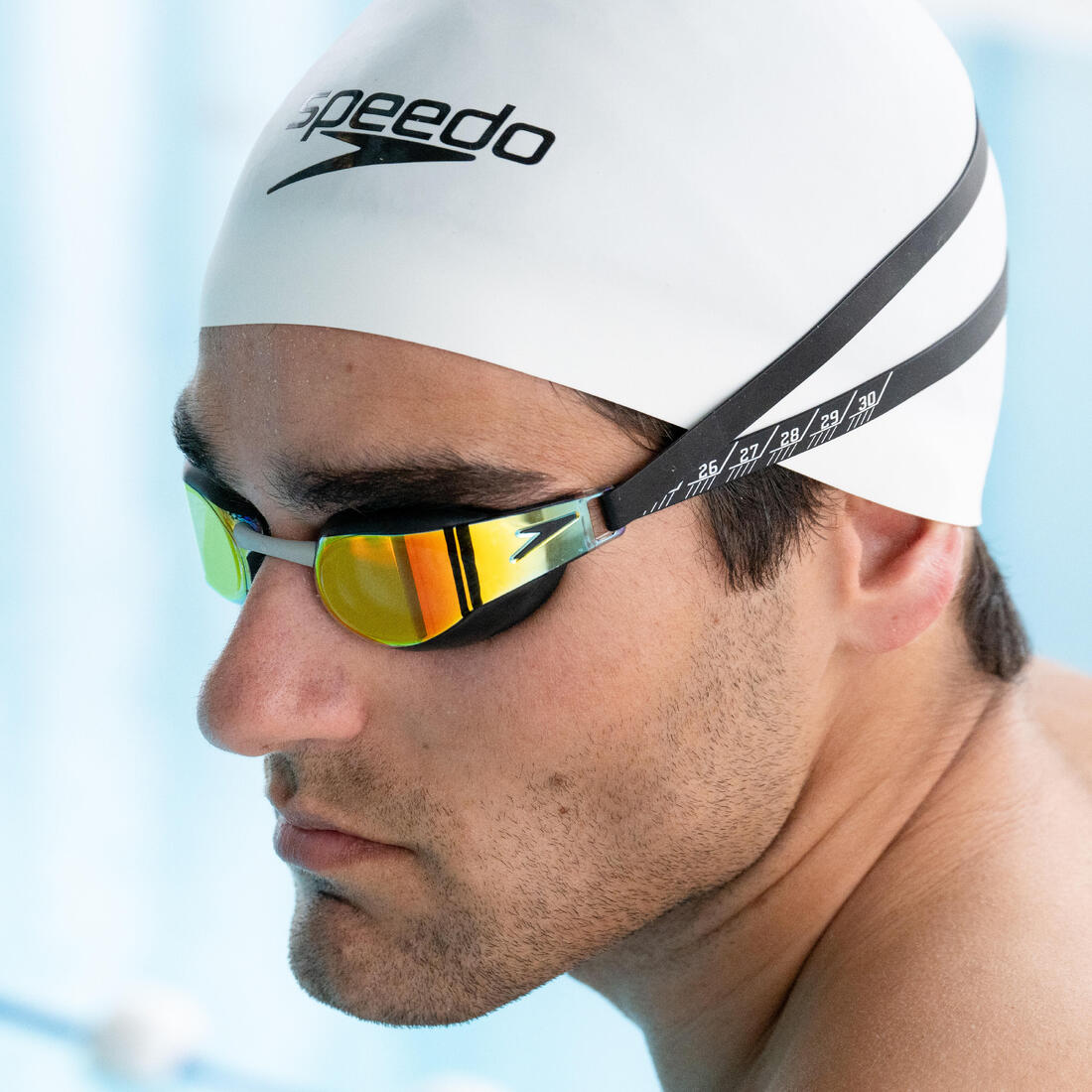 Lunettes de Natation SPEEDO FASTSKIN Noire avec verres miroirs dorées
