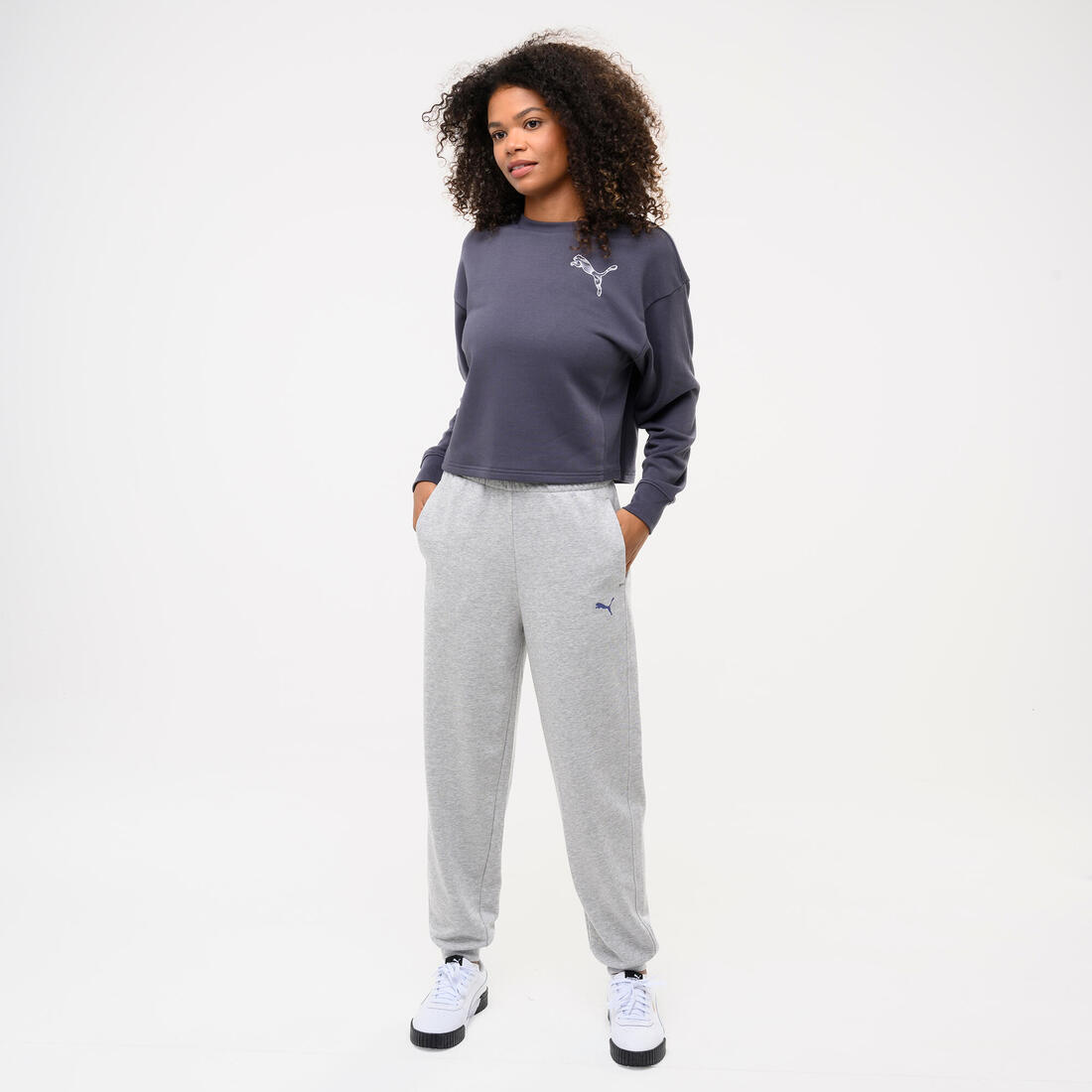 Pantalon de jogging confortable femme, gris