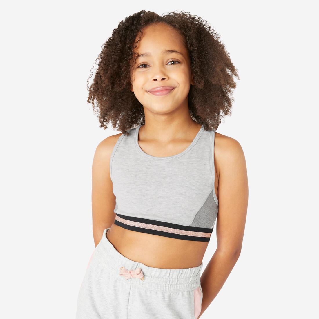 brassière fille coton rose