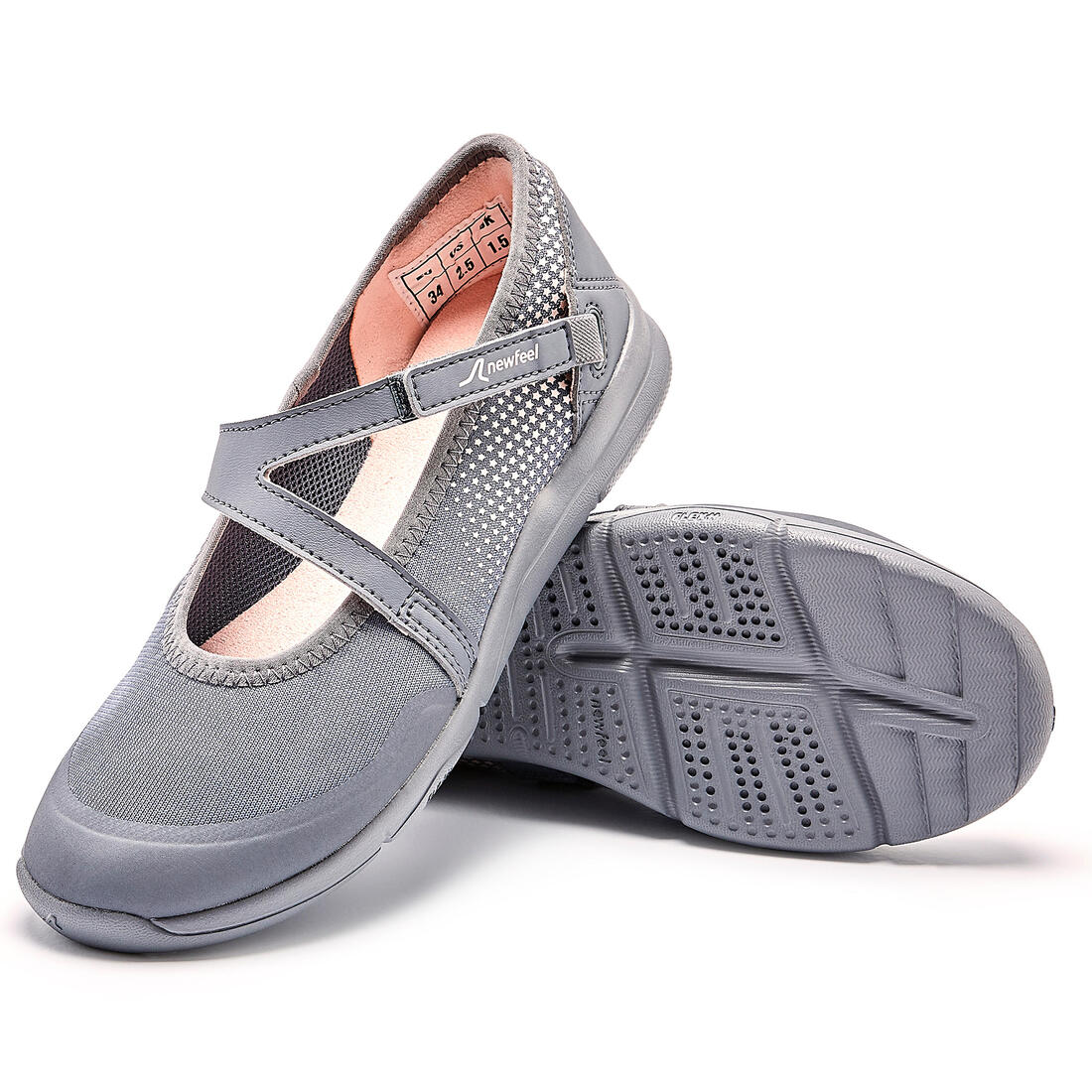 Ballerines à scratch enfant - PW 160 BR'EASY JR corail du 28 au 39