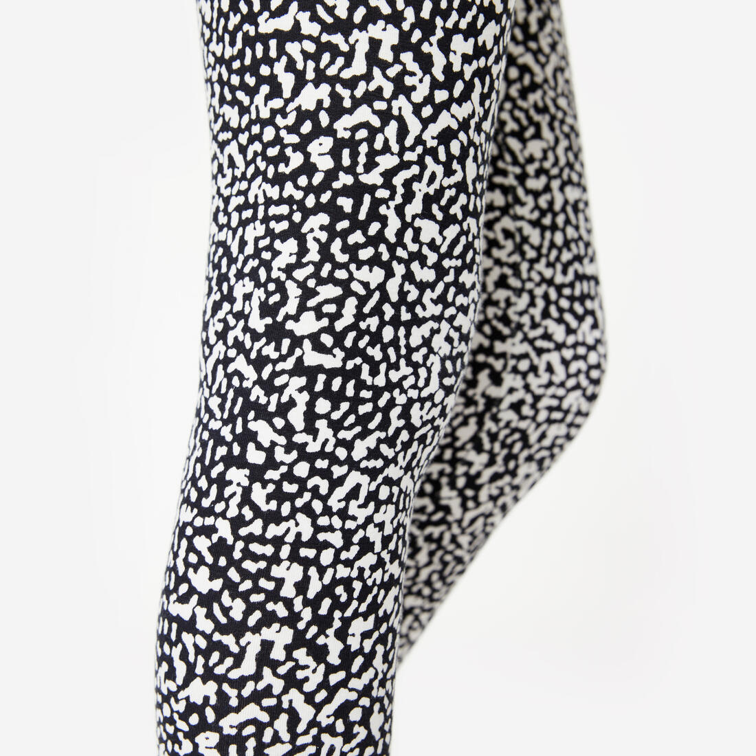 Legging en coton fille, imprimé noir et