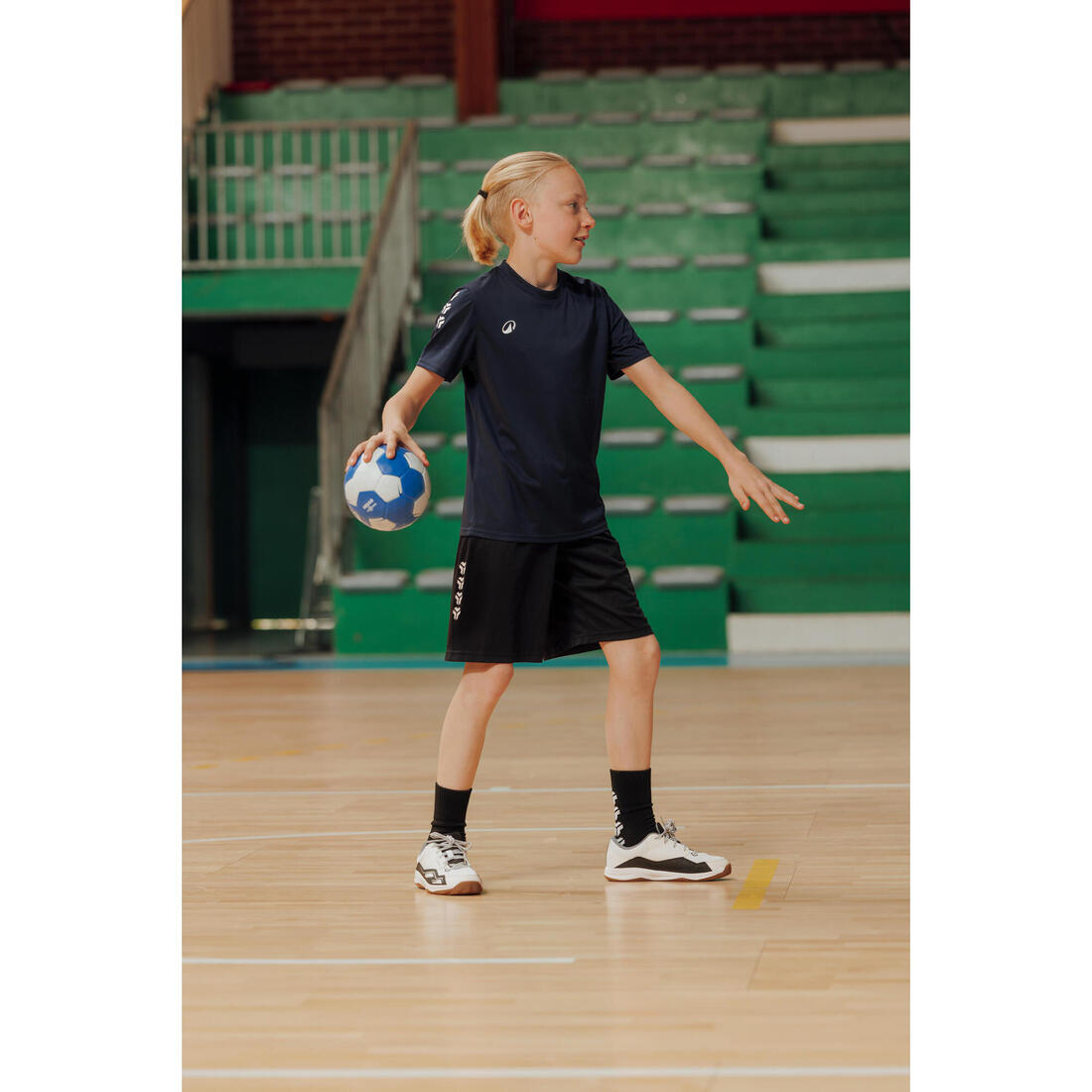 Short de handball enfant - H100 noir