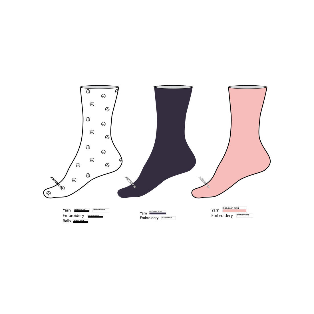 CHAUSSETTES DE SPORT ENFANT HAUTES ARTENGO RS 160 BLANC MARINE BLANC LOT DE 3