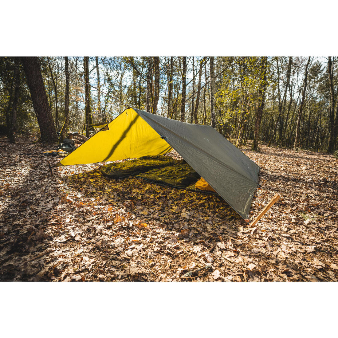 TARP BUSHCRAFT BIVOUAC COMPACT LEGER 2,95X2,8 M IMPERMÉABLE KAKI