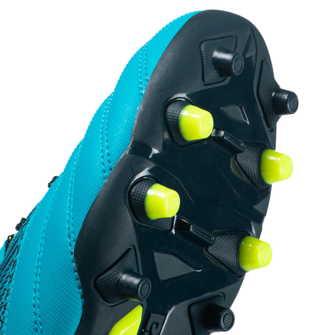 CHAUSSURES DE RUGBY MOULÉES TERRAIN SEC R500 ENFANT bleu indigo