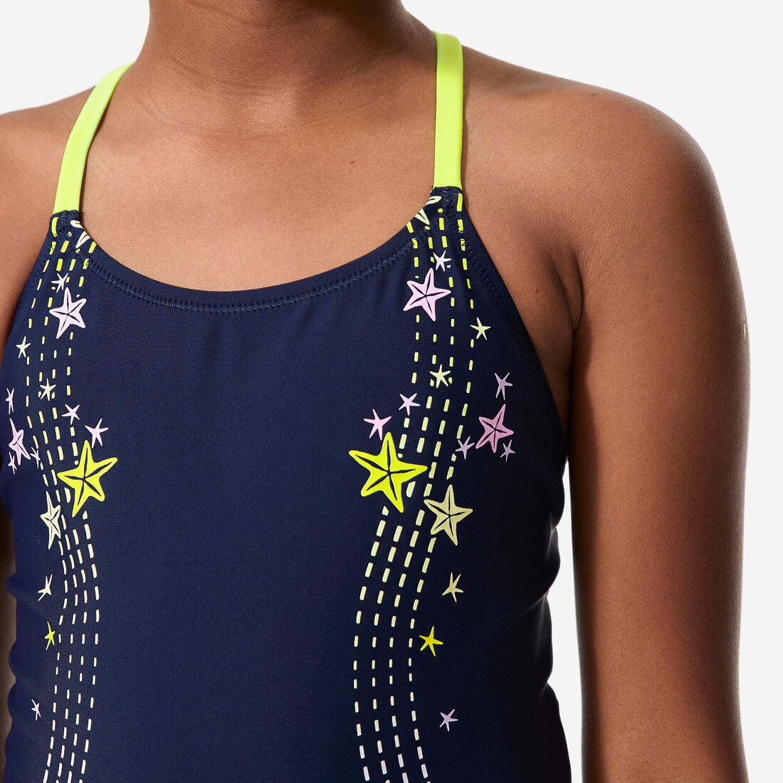 Maillot de bain 1 pièce natation Fille enfant, Lila magic marine