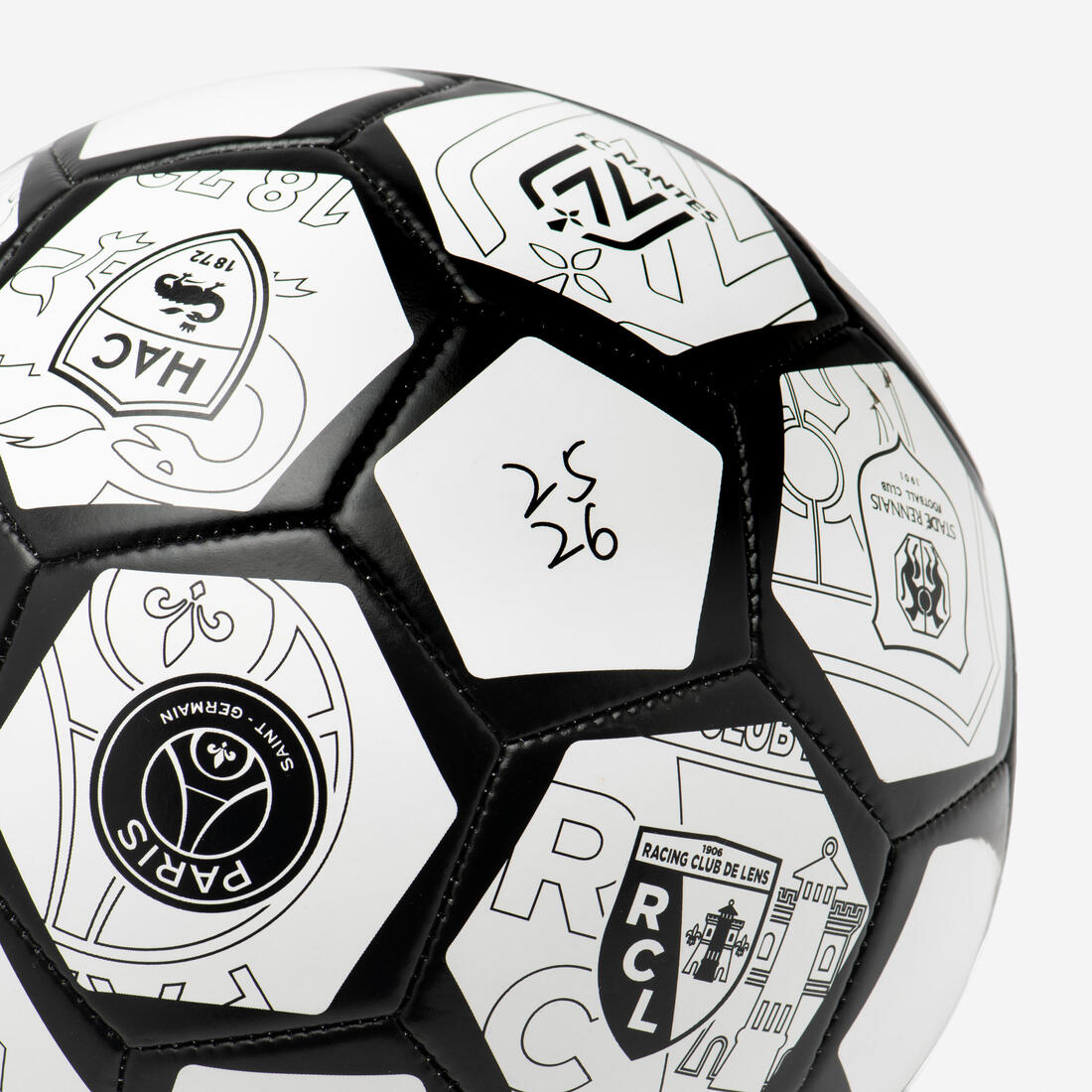 Ballon de football fans ball ligue 1 Mc Donalds multilogos clubs 2026-2027