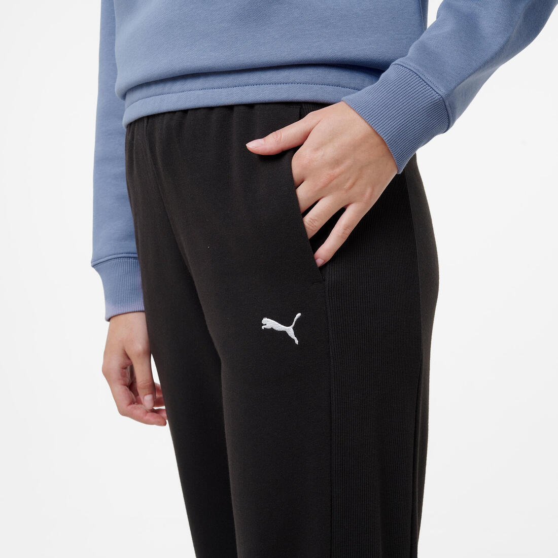 Pantalon jogging en coton femme, noir