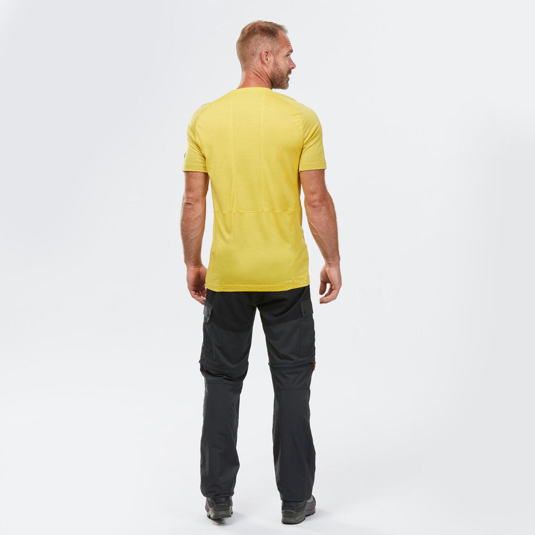 T-shirt de trek manches courtes en laine mérinos - homme - mt500