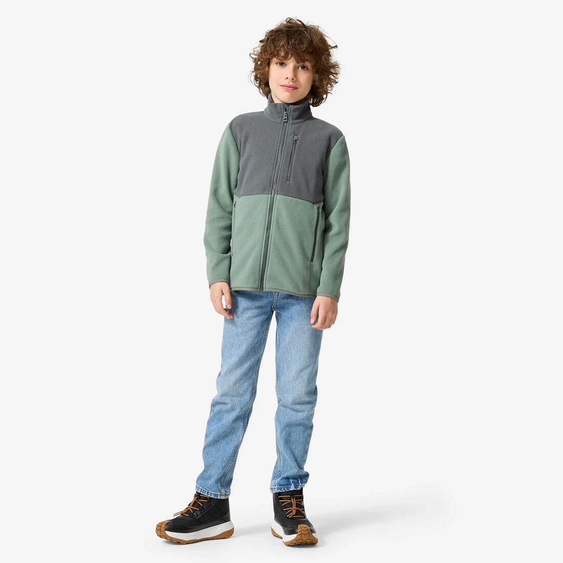 Veste polaire de randonnée enfant 7-15 ans, MH500 bleu et
