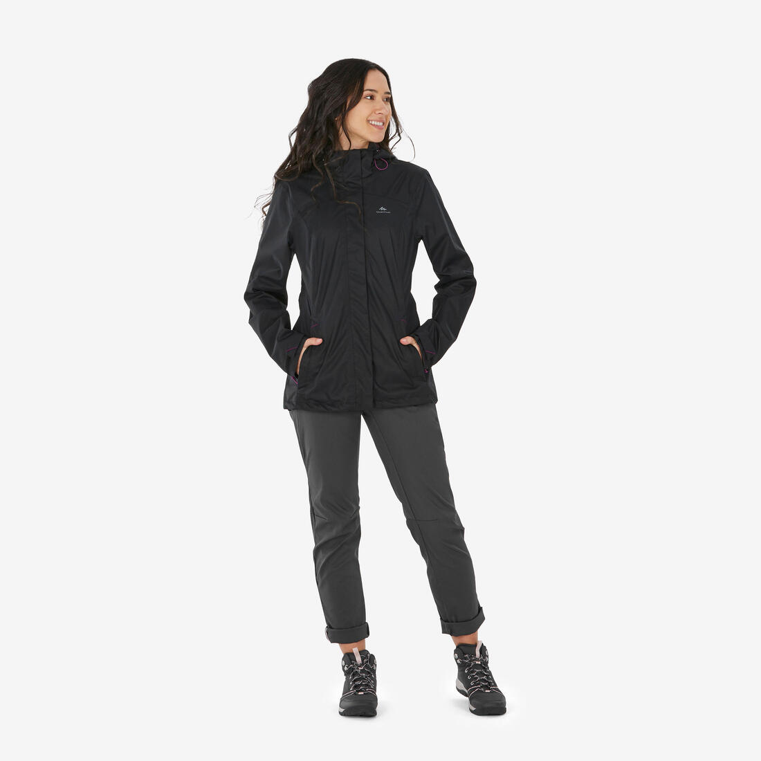 Veste de randonnée imperméable femme, MH100