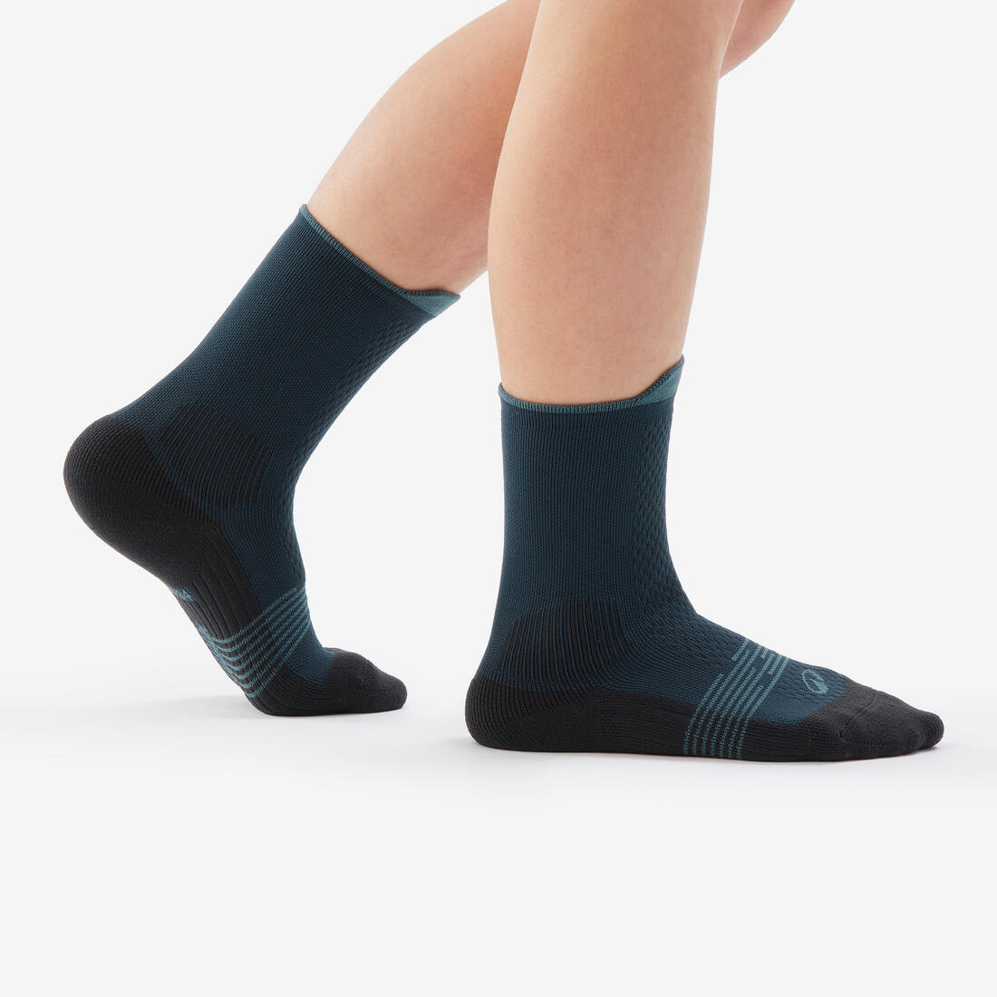 Chaussettes de randonnée hautes (2 paires) 27 au 38 enfant, Hike 500