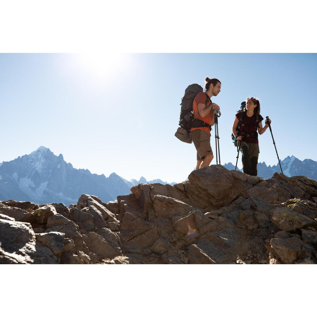 Pantalon résistant de trek montagne - MT500 beige - Femme v2