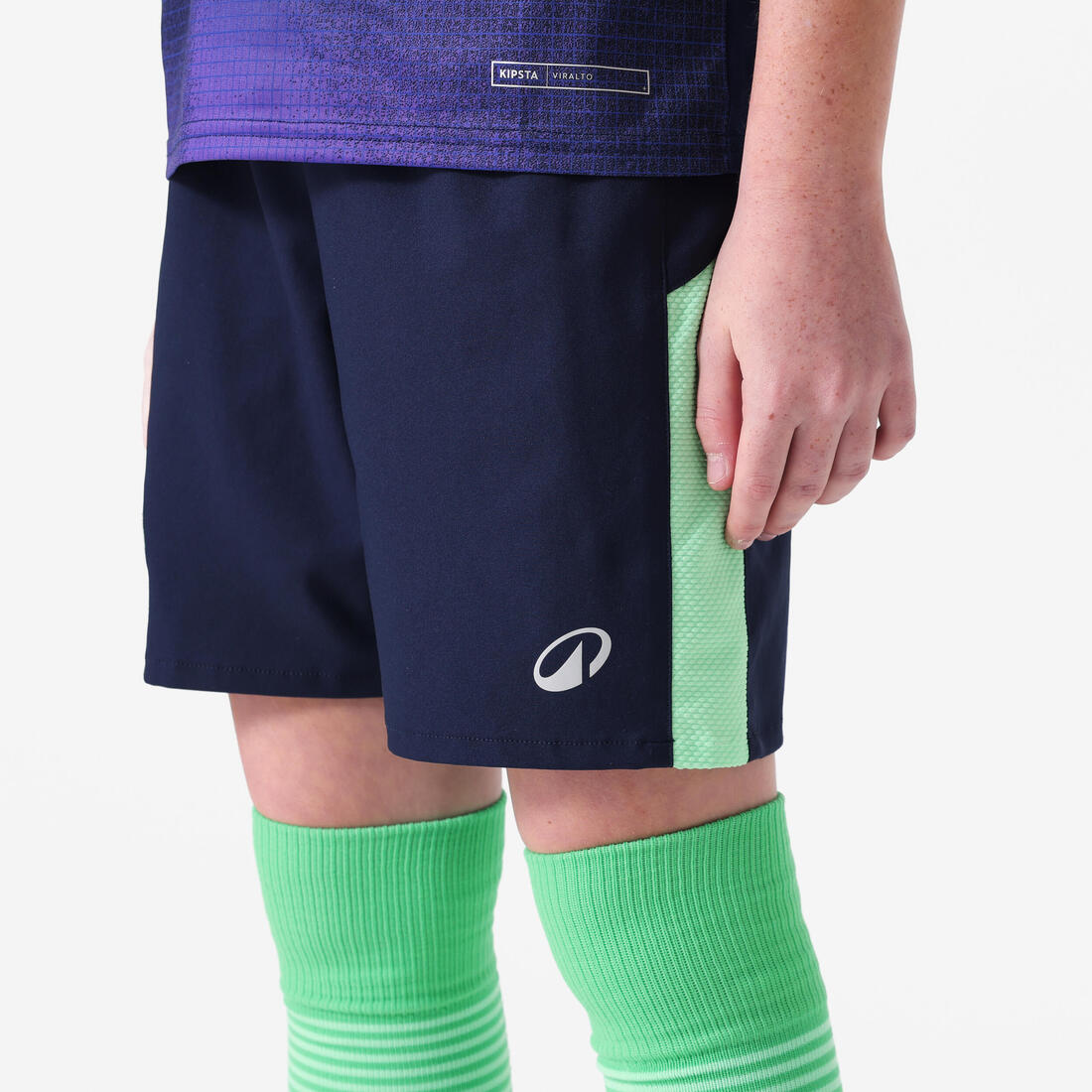 SHORT DE FOOTBALL ENFANT VIRALTO KIDS GRIS BANDE