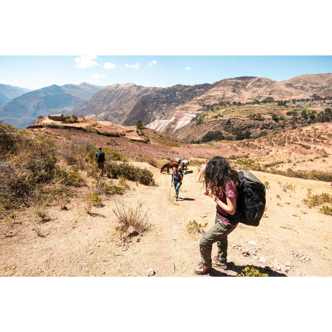 Pantalon de trek voyage - TRAVEL 100 gris femme