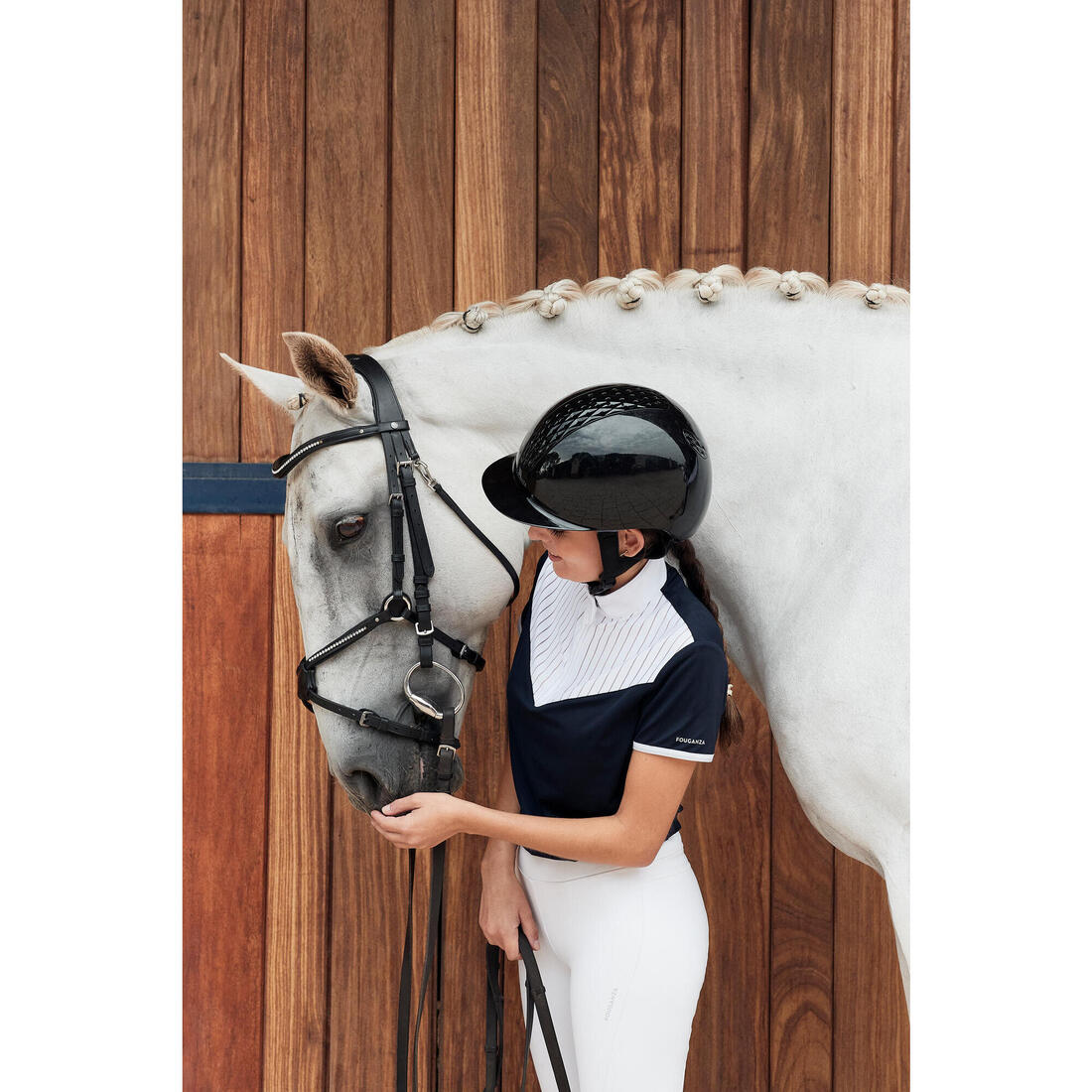 Polo de concours équitation manches courtes Femme - 500