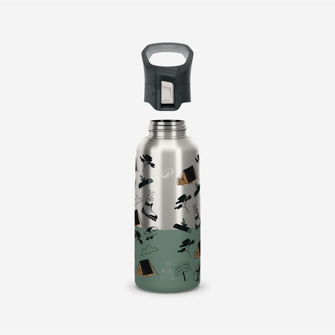 Gourde 900 isotherme inox 0,5L bouchon à ouverture rapide pour la randonnée