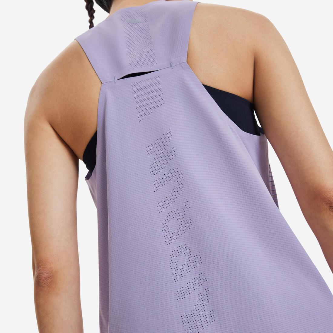 Débardeur de Running léger Femme - KIPRUN Run 900 Light violet mauve imprimé