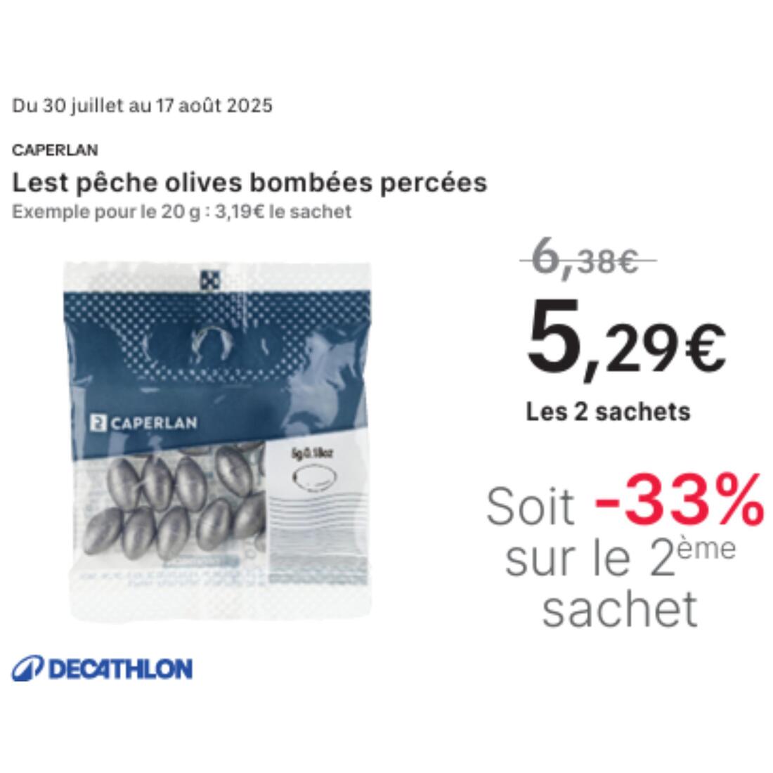 Lest pêche Olives bombées percées