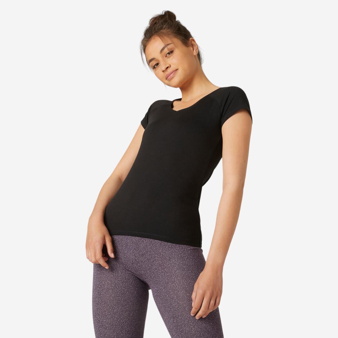 T-shirt Col V fitness Femme - 500