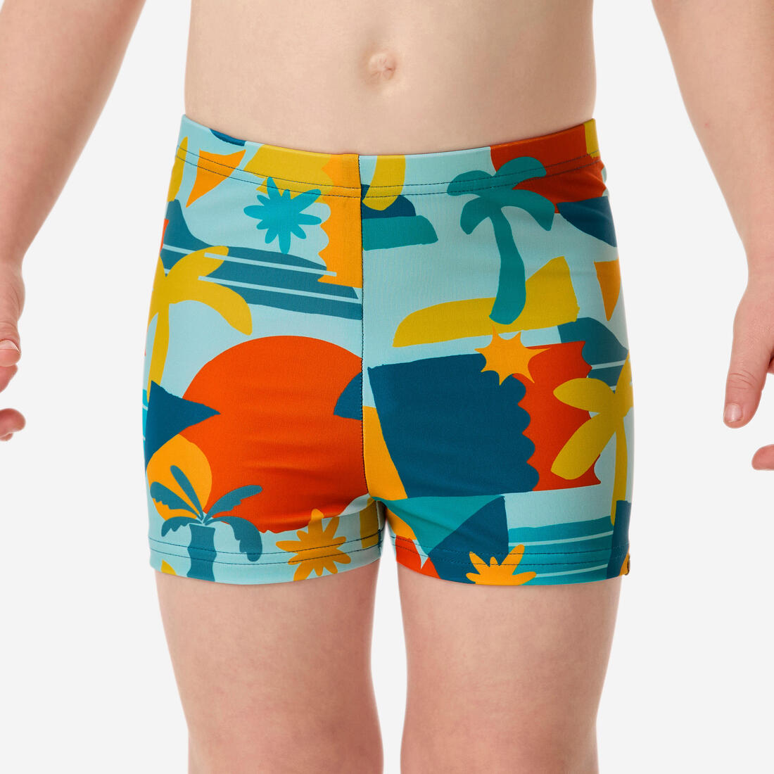 Boxer de bain bébé / enfant bleu imprimé crabes