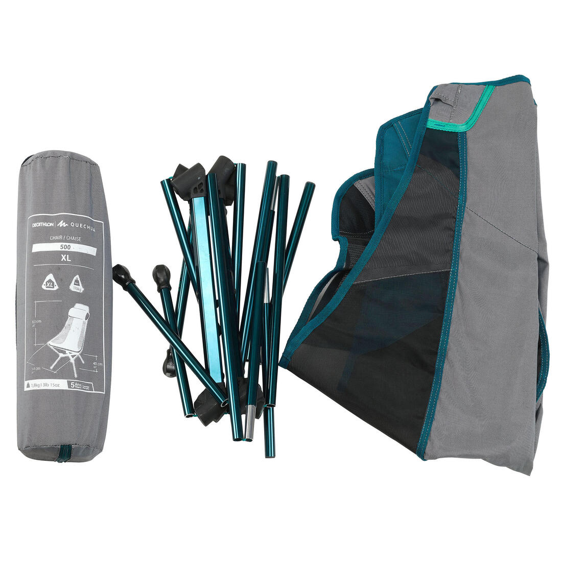 CHAISE BASSE DE CAMPING 500L - PLIANTE ET COMPACTE