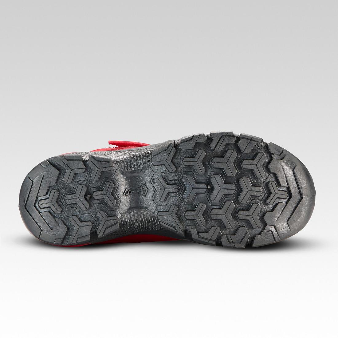 Chaussures de randonnée enfant avec scratch MH120 LOW grises et vertes 28 AU 34