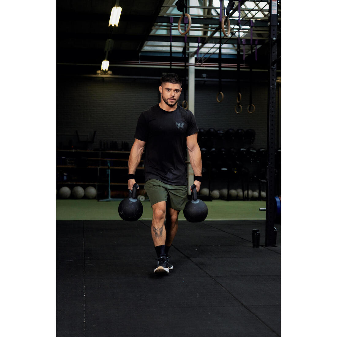 T-shirt de sport léger et extensible homme, noir et