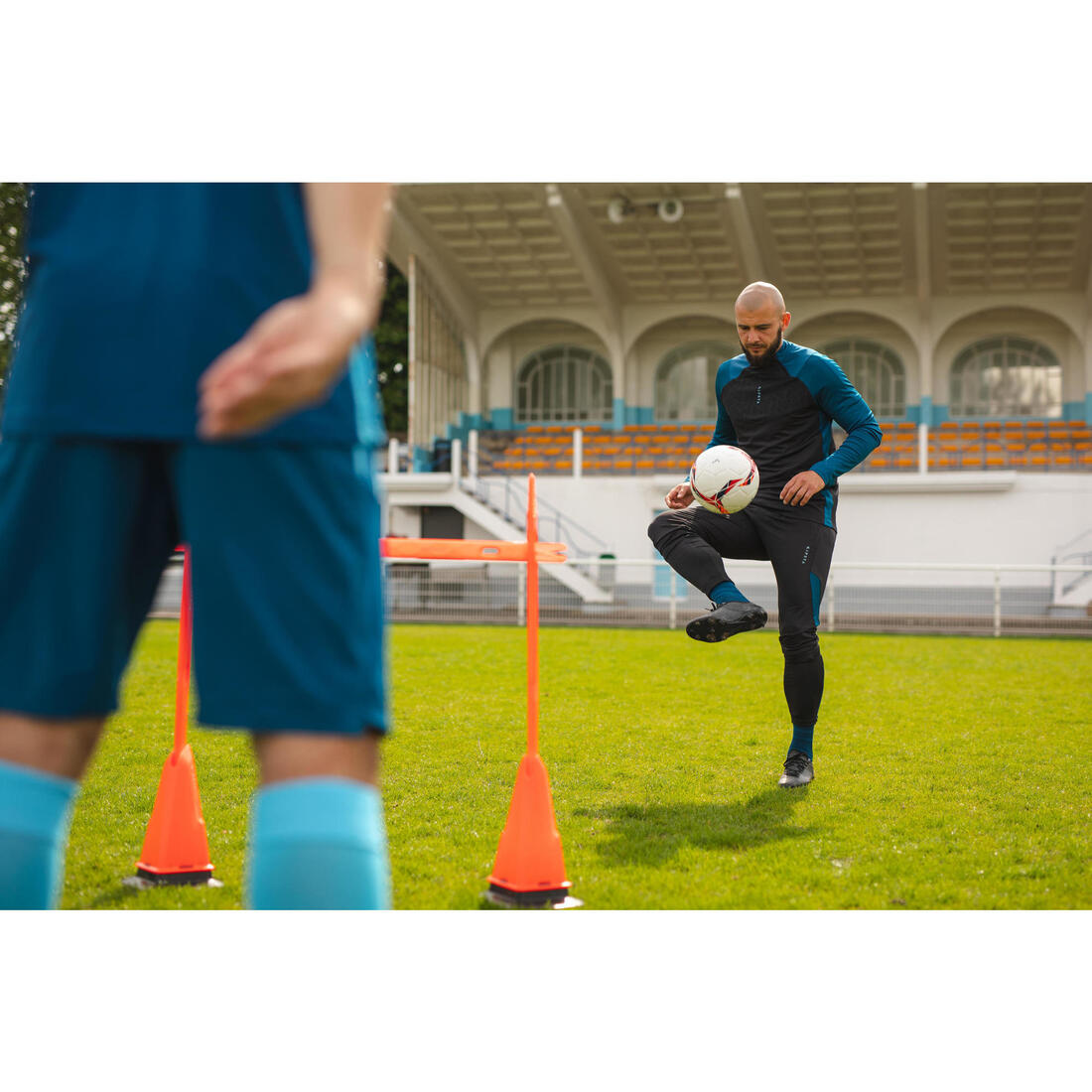Lot de 4 cônes d'entrainement lestés Modular 30cm orange