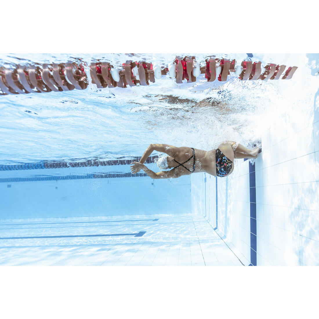 Bas de maillot de bain de natation femme Jana bleu et