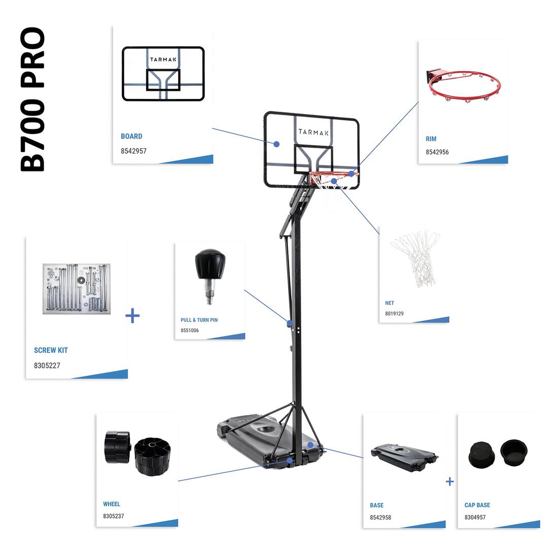 Panier basket sur pied déporté spécial dunk réglable 2,40 à 3,05 m, B700