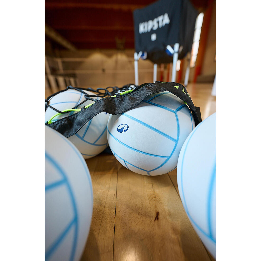 Ballon de volley-ball V500 gris, bleu et