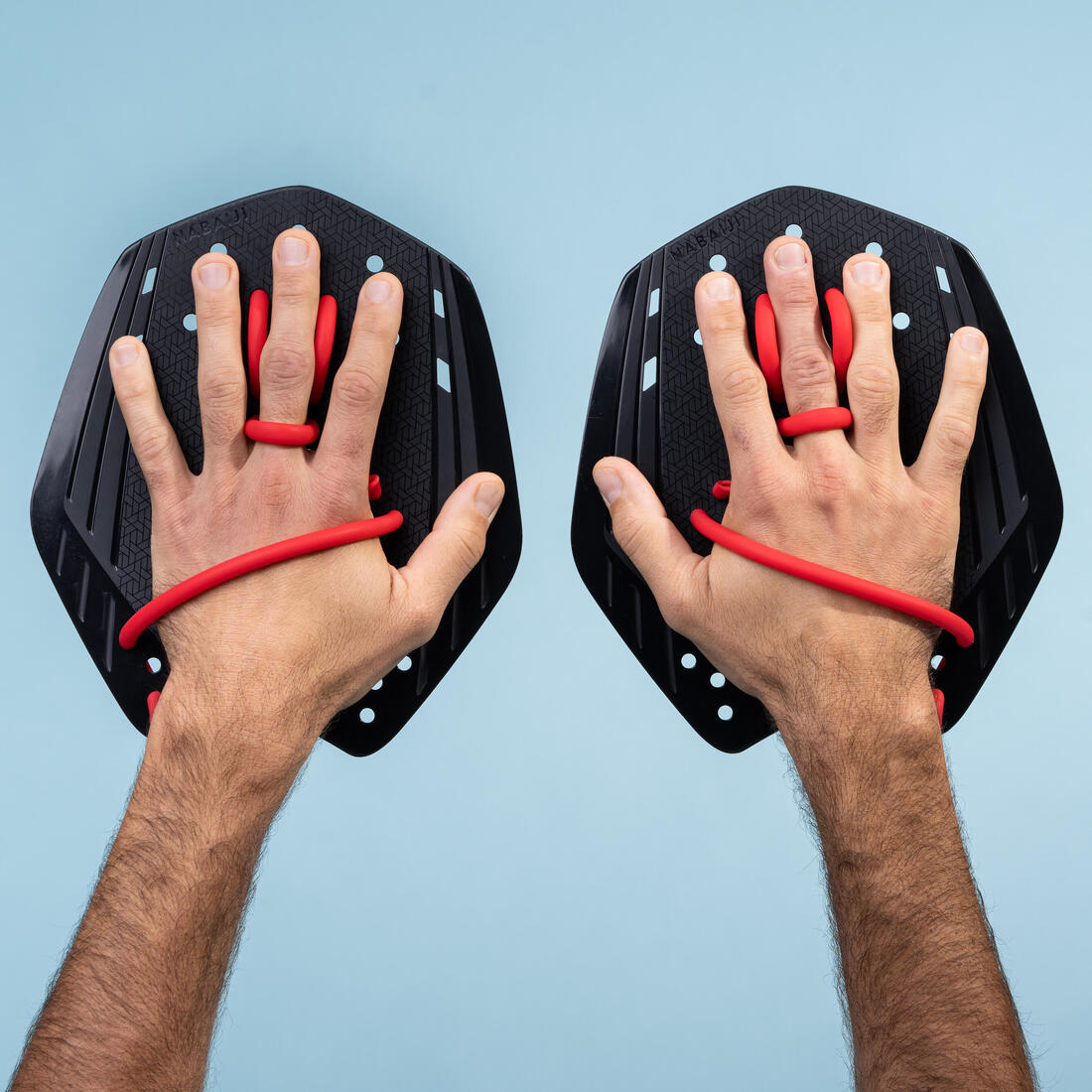 Plaquettes de natation 900 xl noir rouge