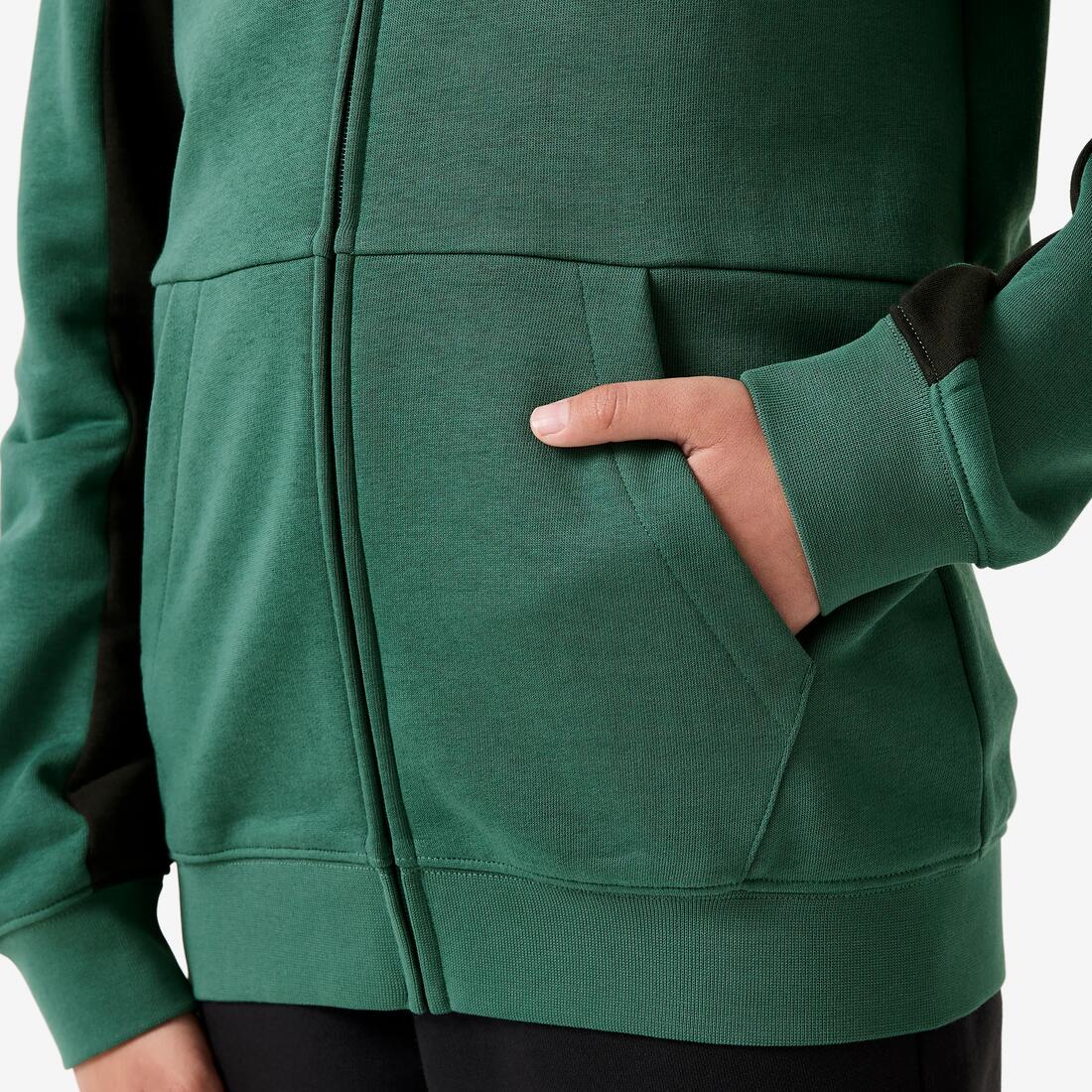 Ensemble de survêtement zippé enfant, vert et noir