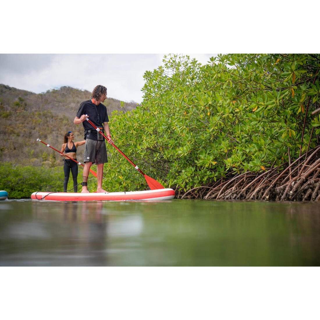 Pagaie de stand up paddle compacte 100 en 5 parties - 160-220 cm.
