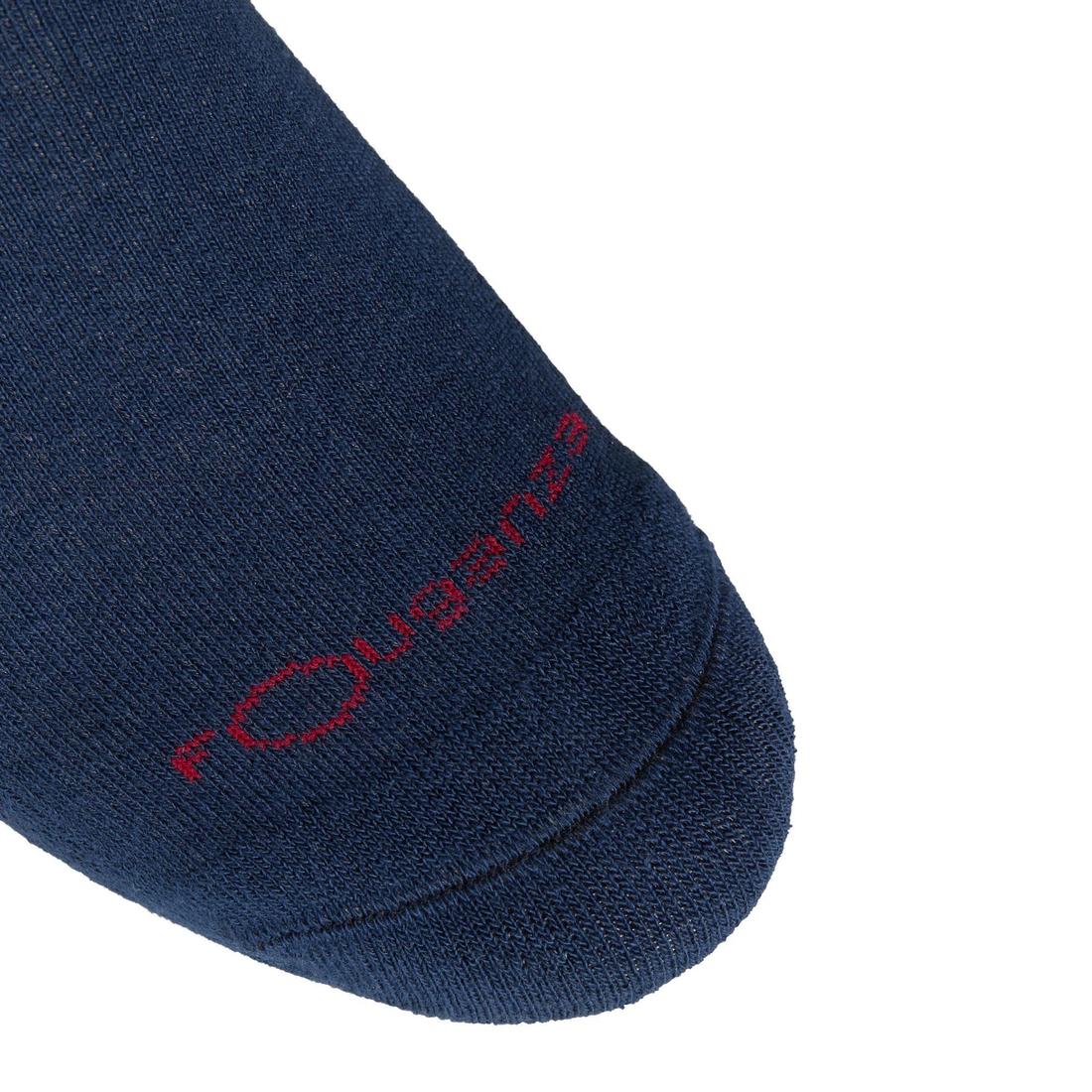 Chaussettes équitation enfant et adulte LOSANGES gris chiné/bleu ciel X 2 paire