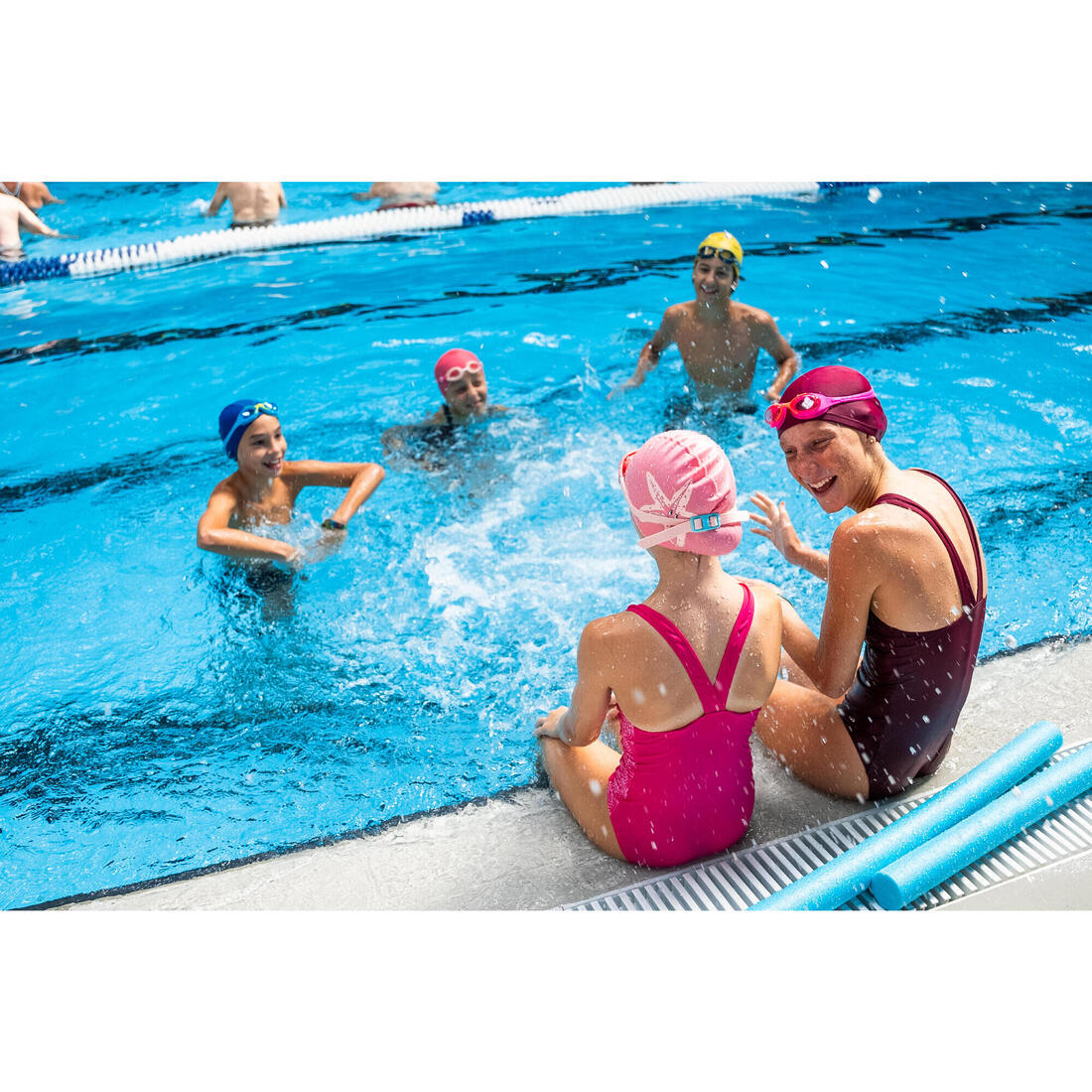 Maillot de bain 1 pièce natation Fille - 100 Vera violet
