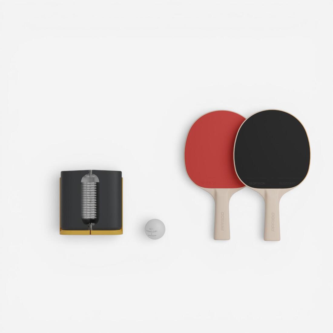 Set filet de ping pong rollnet petites surfaces + 2 raquettes PPR100 + 2 balles