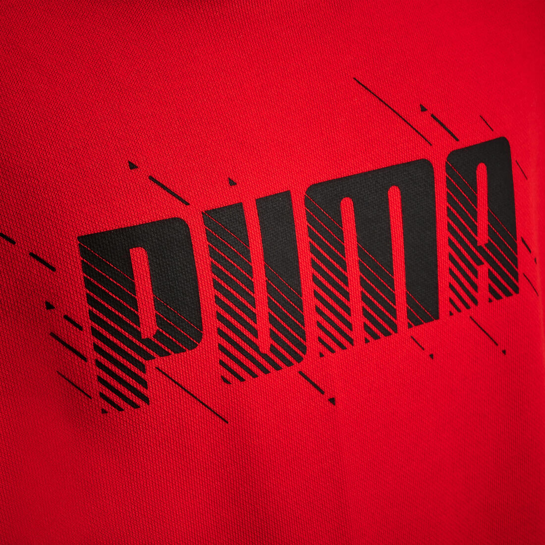 SWEAT À CAPUCHE ENFANT - ROUGE AVEC IMPRIMÉ PUMA